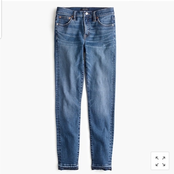J Crew 8" Toothpick Jeans Released Hem Raw Hem Skinny Jeans Size 27 - Picture 1 of 16